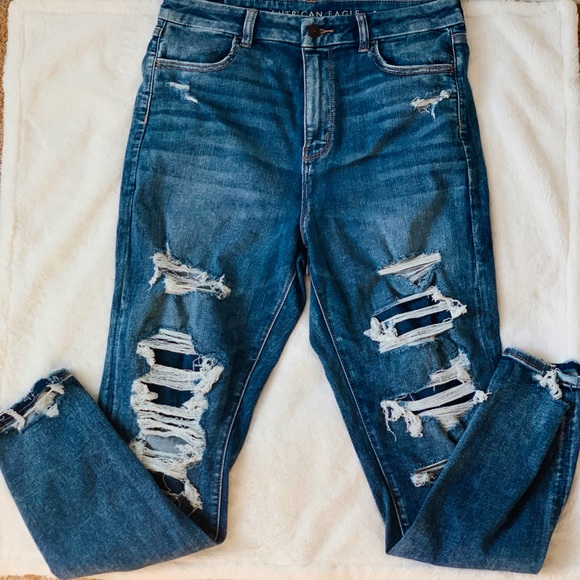 AE | NE(X)T Level Patched Curvy Super High-Waisted Denim Jeans - Picture 2 of 6